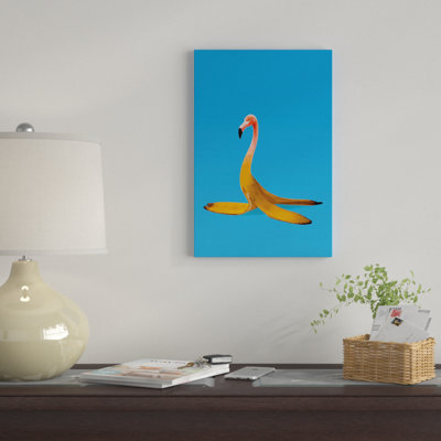 « flamant rose banana » par ali gulec, reproduction d’impression sur toile tendue