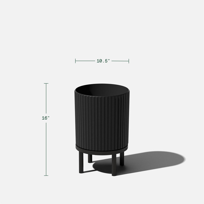 Jardinière Demi Series avec support, Noir, 2, H 16 po x l 10,5 po x P 10,5 po