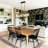 Jorinde 4-Light Modern Farmhouse Rectangle Black Metal  Chandelier with Seeded Glass Shade
