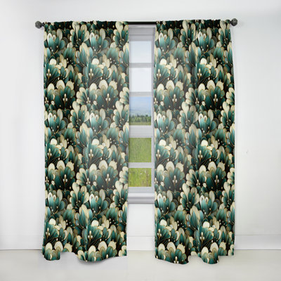 Damask Green Art Decor Pattern II - Damask Curtain - Velvet Room Darkening - 1 panel
