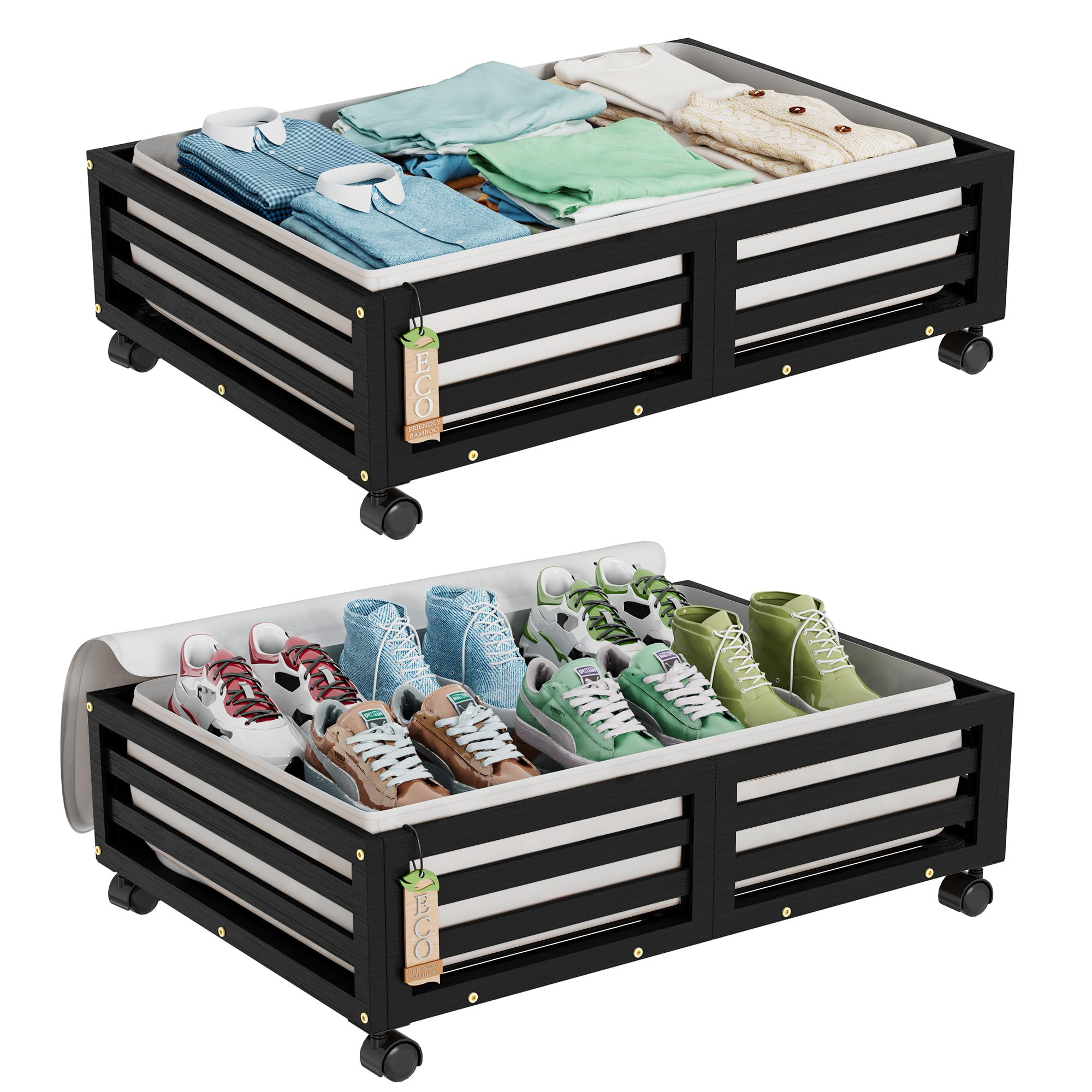 Rebrilliant Underbed Organizer With Wheels With Large Capacity