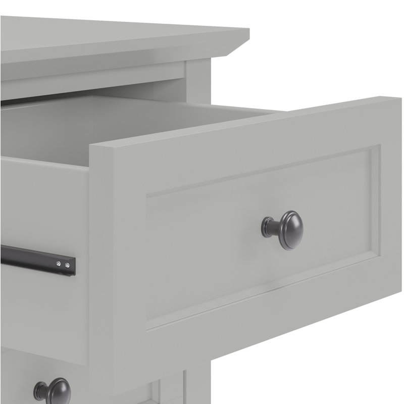 Table de chevet 3 tiroirs Renee, gris