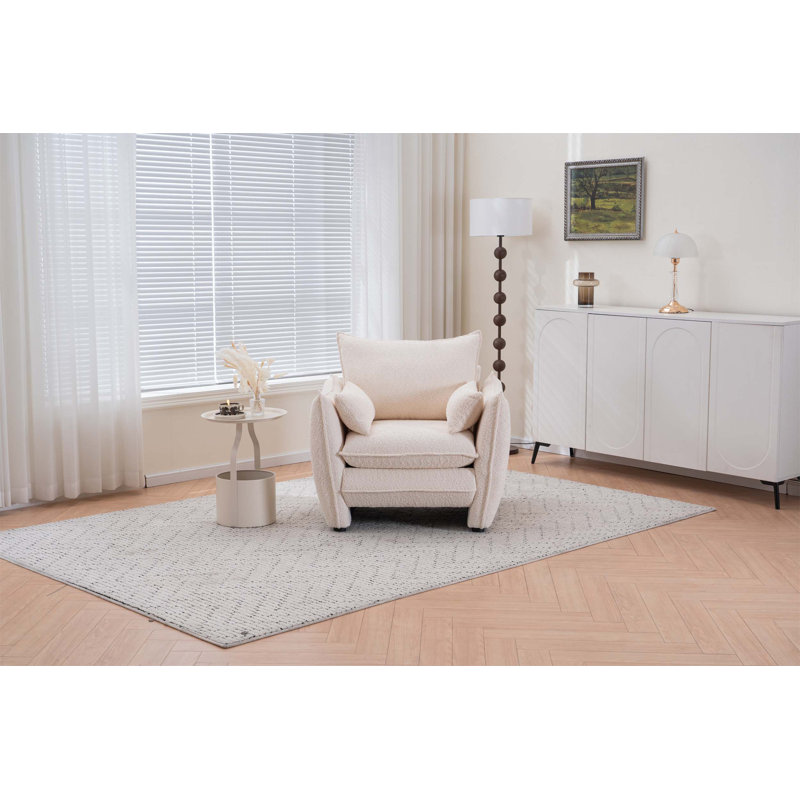 Sharp-Angle Modern Dining Chair, Beige