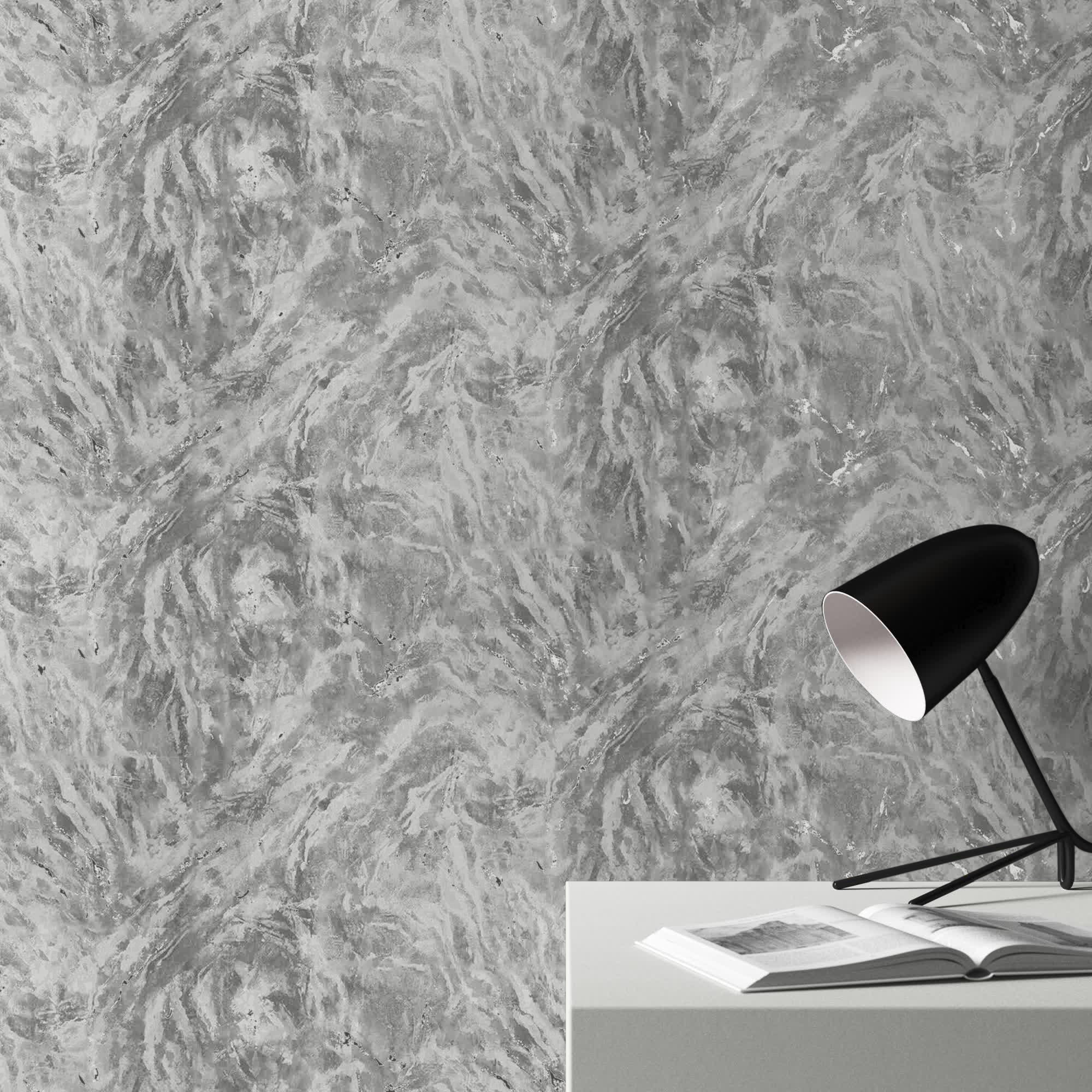 Aruba Marble Wallpaper, Pewter