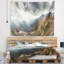 Paysage, montagnes du Caucase, tapisserie panoramique blanche-28485856