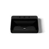 Vox Vitreous China Rectangular Vessel Bathroom Sink with Overflow