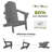 HDPE Adirondack Foldable Chair Wood Texture With Cup Holder(Set Of 6)-476454600