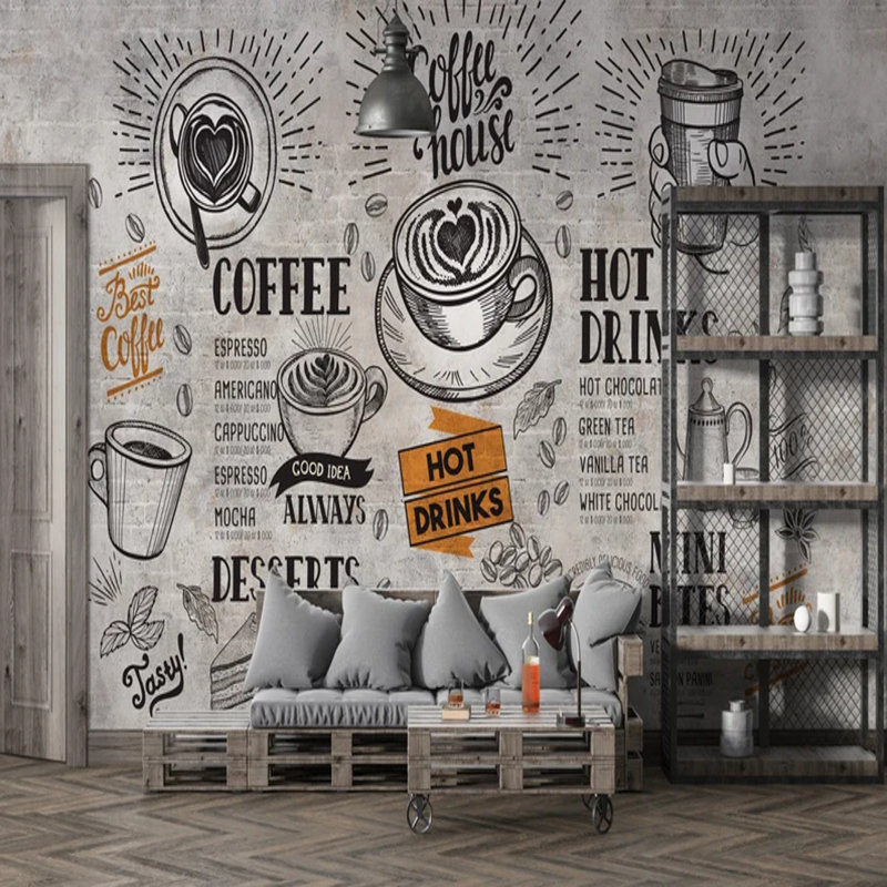 Série d'art mural Coffeehouse - menu rétro, L 96 po x l 108 po