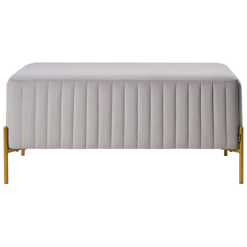 Benzant Velvet Upholstered Bench, Grey