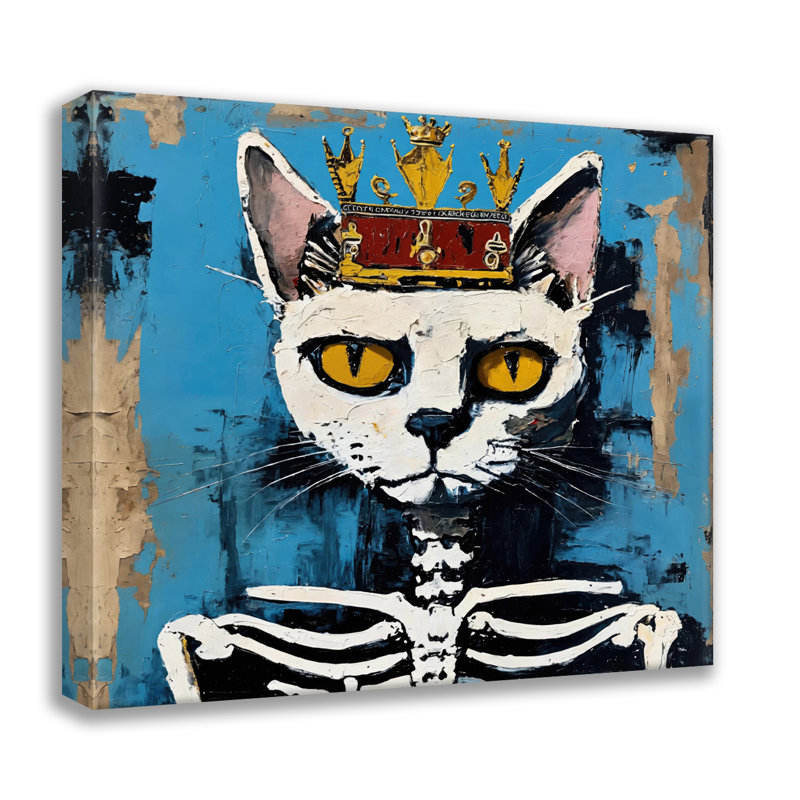 Chat 23-Hommage-Basquiat, estampe numérique sur toile tendue avec châssis, H 36 po x l 36 po