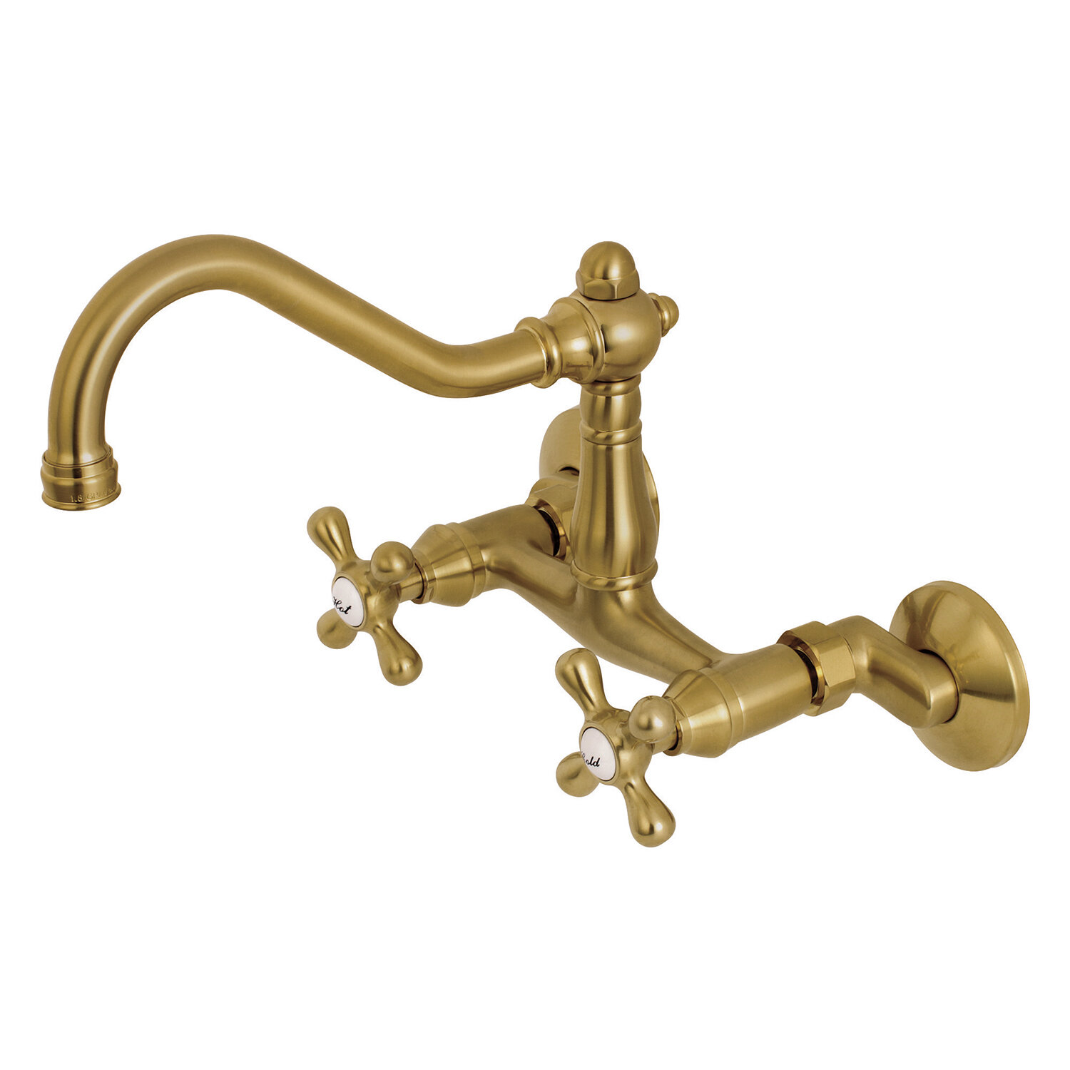 Kingston Brass Vintage Wall Mount Double Handle Kitchen Faucet ...