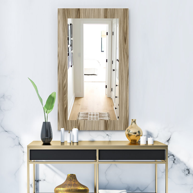 Miroir mural 15 mid-century scandinave, H 30 po x l 48 po, Solid colour