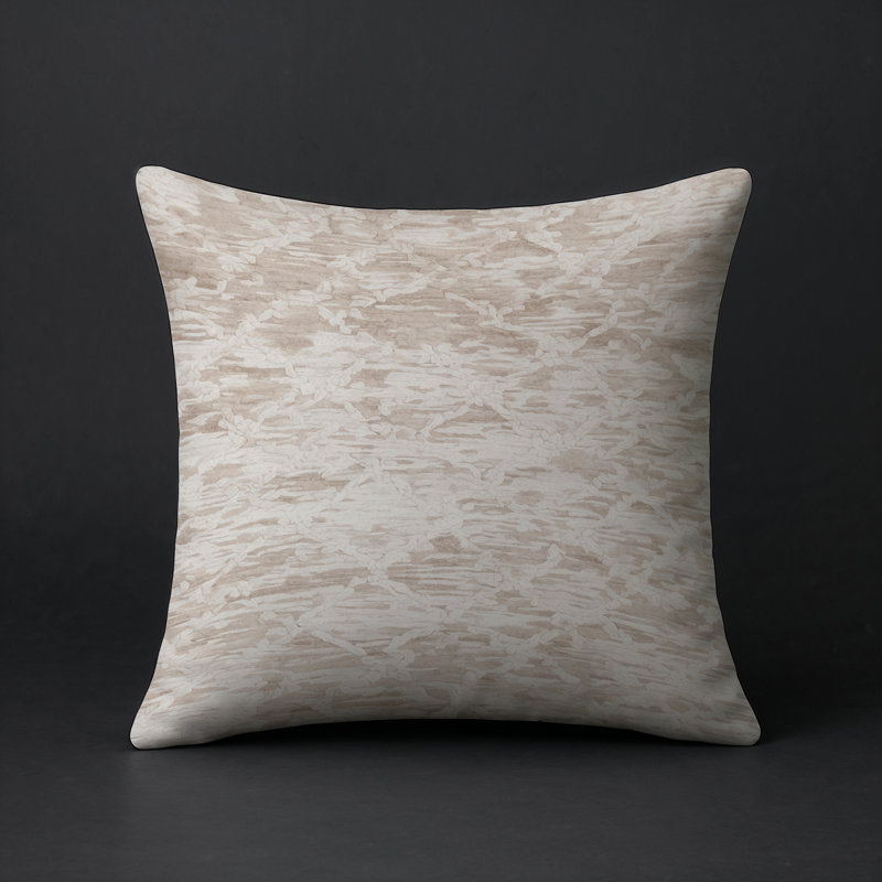 Coussin décoratif intérieur et extérieur Modern, Carré 16 po, Ivoire / beige / gris abstrait 2
