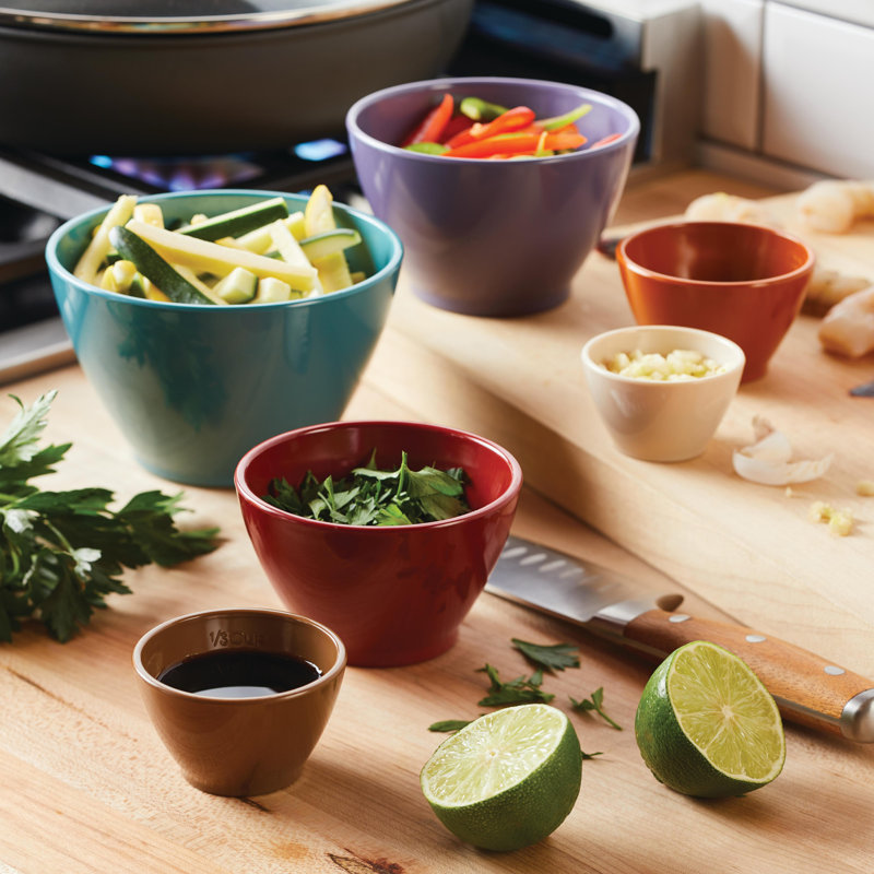 Rachael Ray Cucina Melamine Nesting Measuring Cups, 6-Piece, Assorted Colors