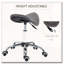Tabouret à roulettes ergonomique en cuir synthétique avec pivot réglable en hauteur