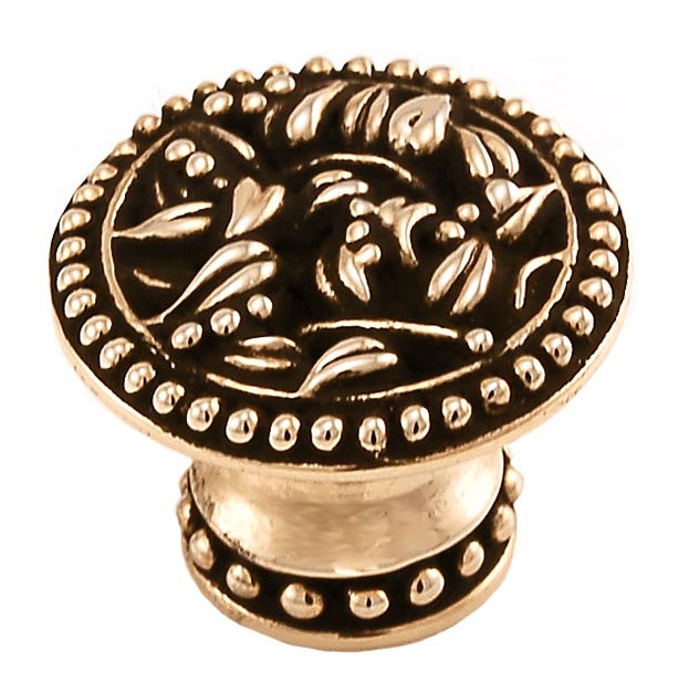 San Michele Mushroom Knob, Small, Antique Brass