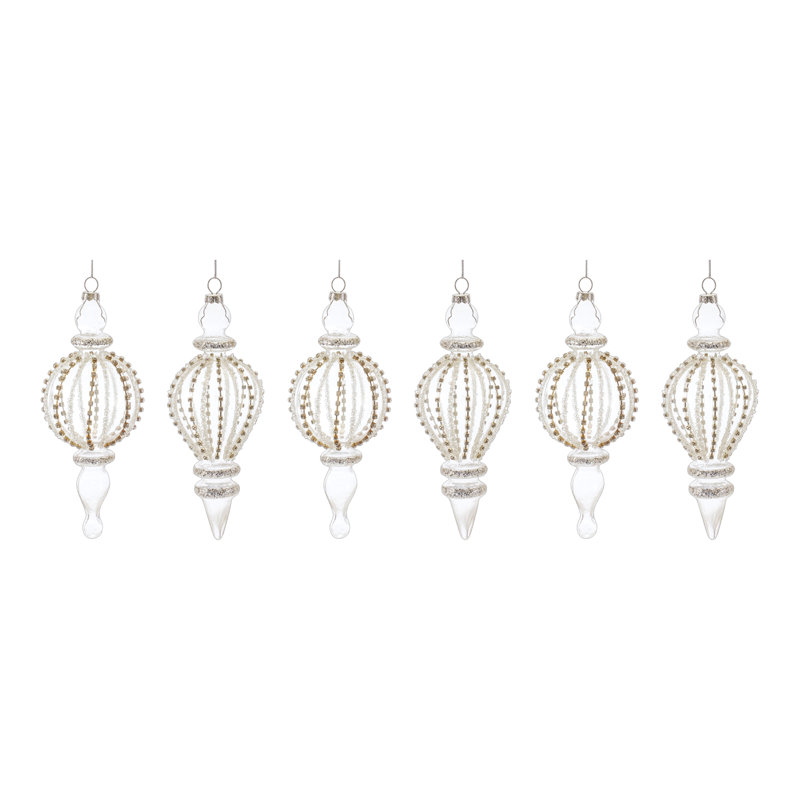 7.25'' Glass Holiday Shaped Ornament