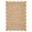 Tapis lavable 10 po x 13 pi, tapis moderne antidérapant à bords festonnés et chameau