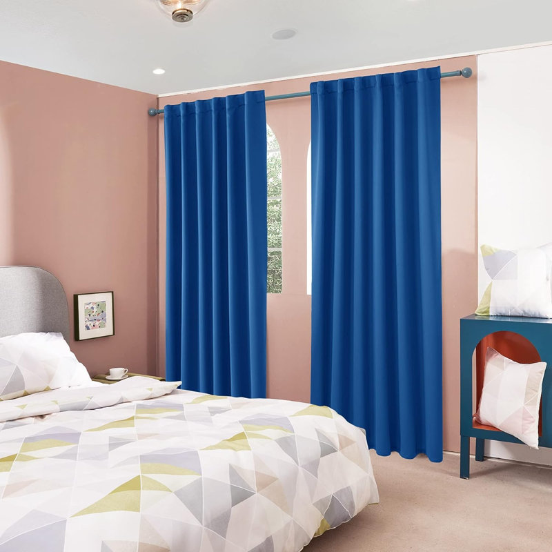 Blackout Curtain Pair, Royal Blue, 52" W x 84" L