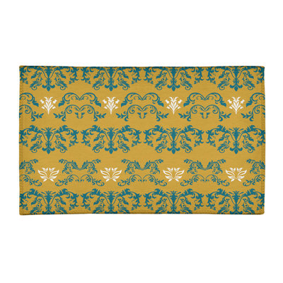 Tapis vert / jaune Damask