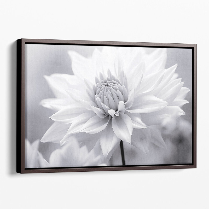 Douceur en monochrome 2, impression d'art mural, H 32 po x l 48 po x P 1,25 po, Toile avec cadre flottant brun