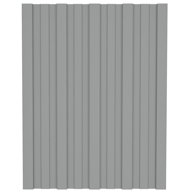 Panneaux de toit en acier galvanisé 12 pièces Vidaxl, Gris, 23.6" x 17.7", 12
