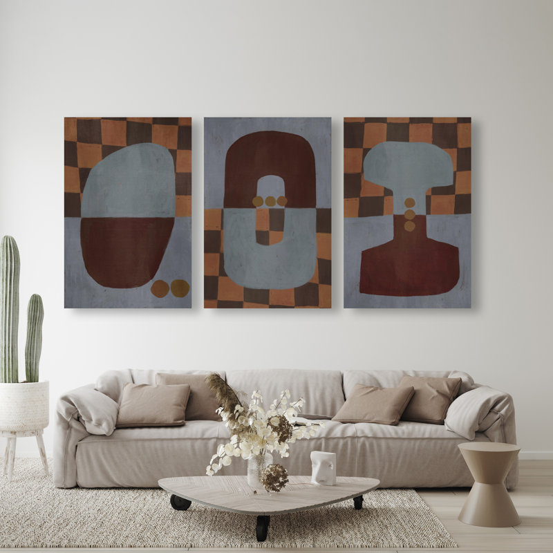 Checkered Dominos Set Set by Oliver Gal, 45" H x 30" W, Gallery Wrapped
