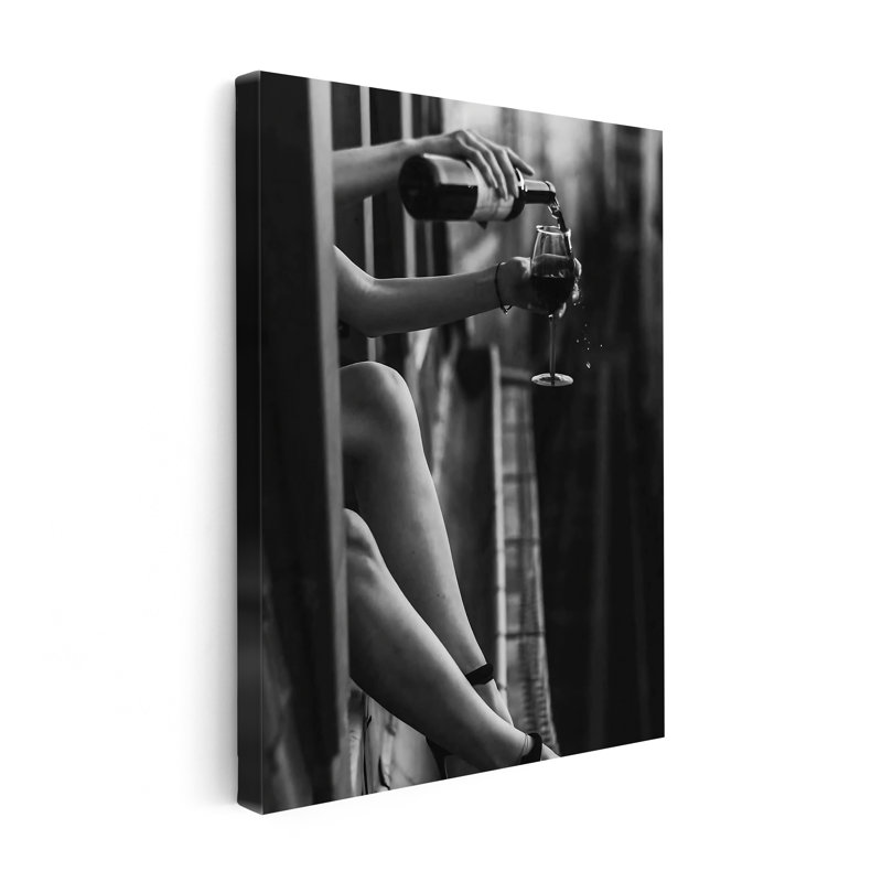 Boire au balcon, Unframed, Canvas, 16"H x 20"W