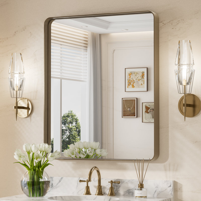Miroir d'appoint Tyro, 36 po x 30 po, Bronze, Rectangulaire