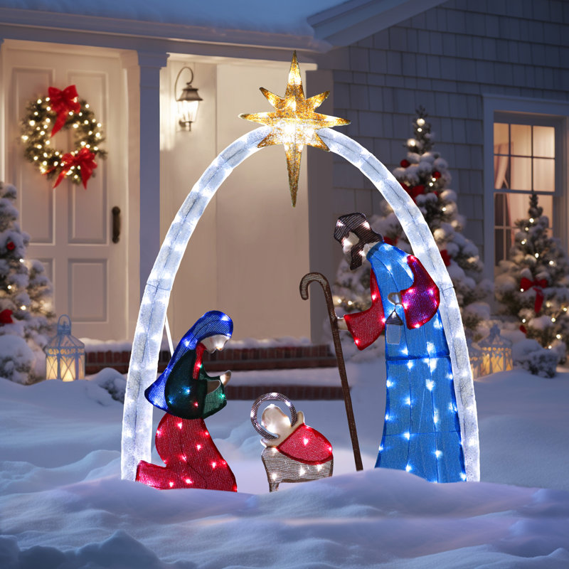 Crèche de Noël lumineuse 5 pi Gutierrez, Multi-couleur