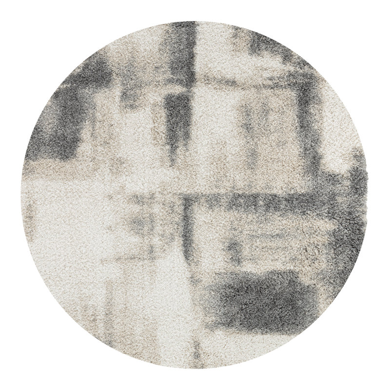 Clareon Performance Abstract Indoor Rug, Round 5'