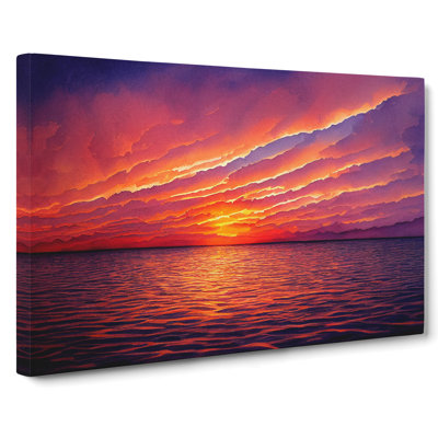 Admirable Sunset Seascape - Wrapped Canvas
