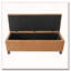 Banc repose-pieds avec rangement, surface en polyuréthane brun, pieds en bois d'hévéa-337620579