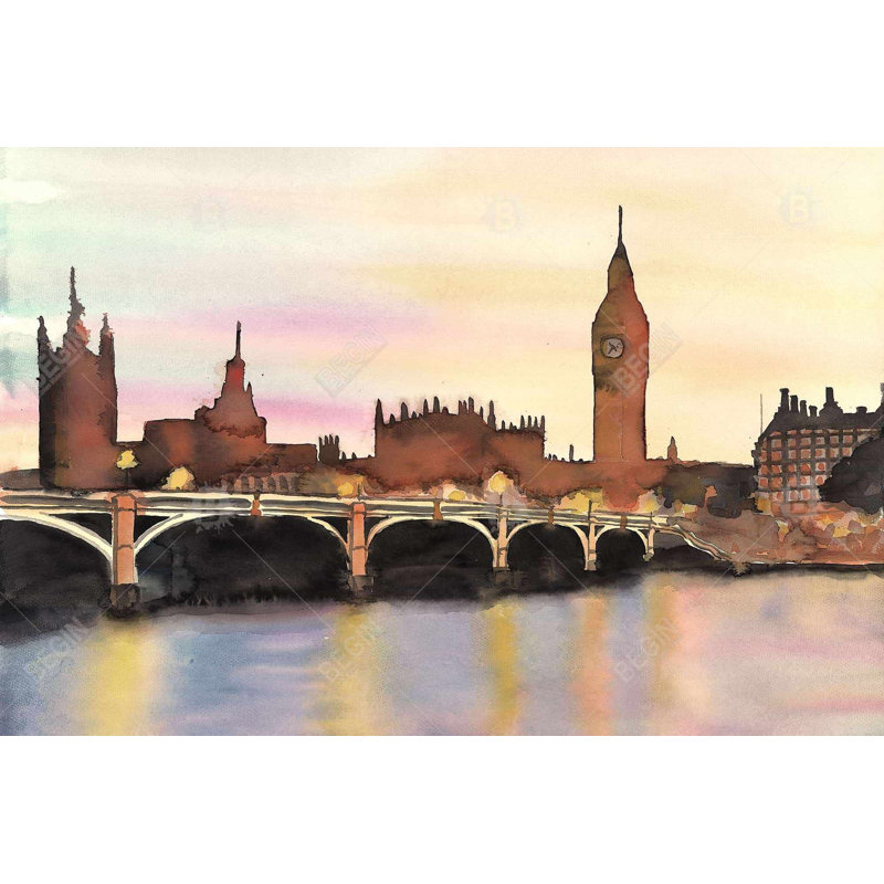 Sunset on Big Ben Metal Print | Bridge Cities Home Decor, 36" H x 24" W