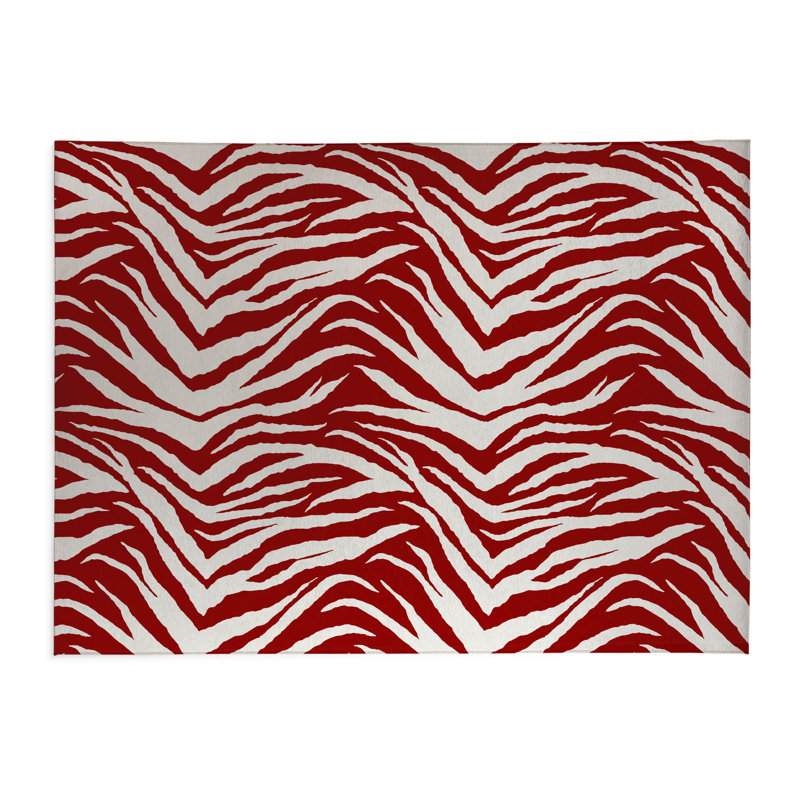 Tapis de cuisine Zebra Patch, Rectangulaire 2 pi x 3 pi, Rouge canneberge