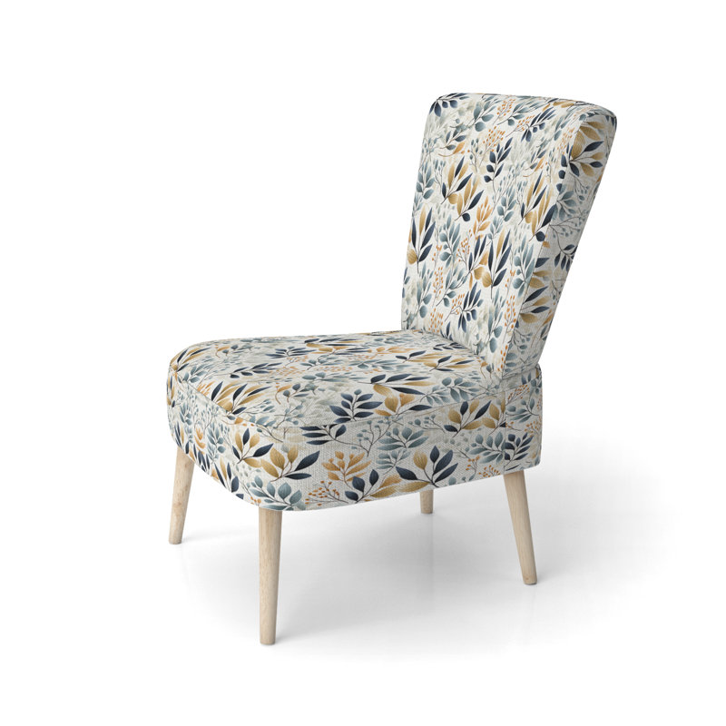 Chaise d'appoint rembourrée bohémienne et éclectique Monochot botanique