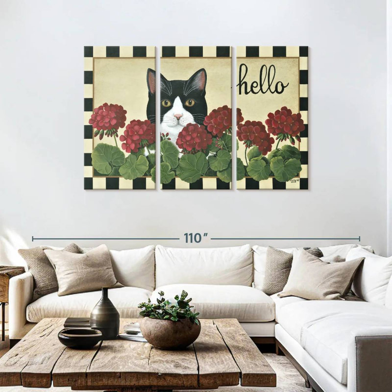Brampt Cat Hello, 48" H x 74" W