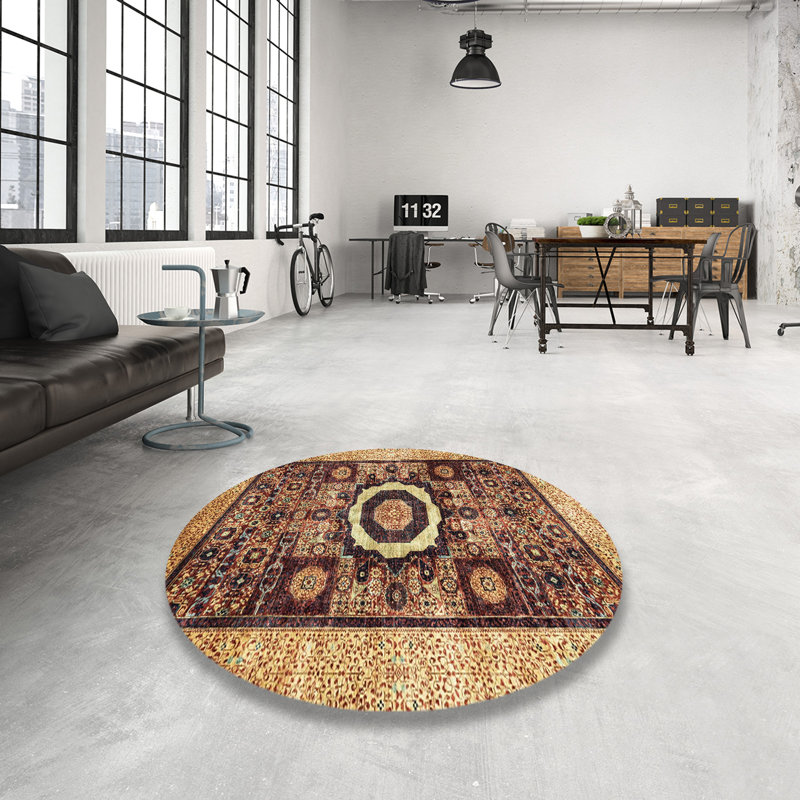 Abstract Indoor Rug, Round 5'