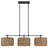 Lannister 3-Light Dimmable Drum Chandelier with Hand Woven Rattan Shades 