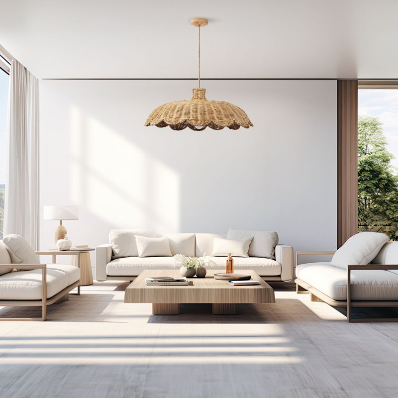 Luminaire suspendu en rotin Aurelia