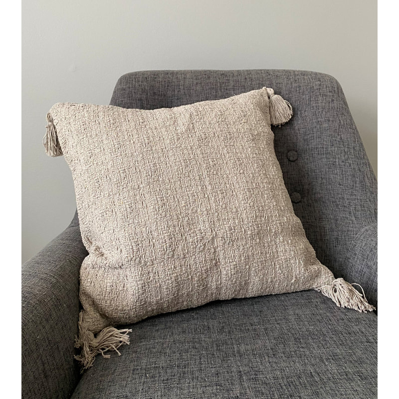 Housse de coussin d'intérieur en polyester , Gris