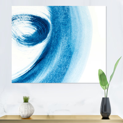 Coups de pinceau bleus sur blanc - peinture sur toile