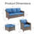 Tya Wicker Sofa Seating Group with Ottomans -1469020673