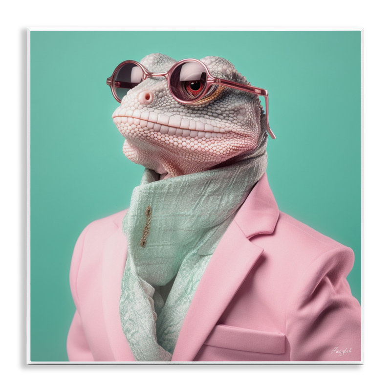 Hipster Iguana Portrait, plaque murale, design par Roozbeh