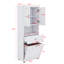 Armoire de salle de bain haute avec panier à linge avec portes intégrées et compartiment de rangement supérieur ouvert-1593271628