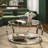 Round Chrome Plated Glass Coffee Table