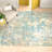 Besfort Abstract Ivory/Teal/Gold Area Rug-1713670710
