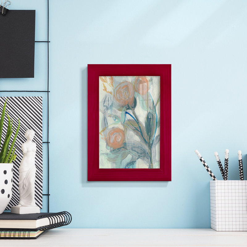 «Flower Grouping I», impression sur papier, Rouge, H 6 po x l 4 po x P 1 po