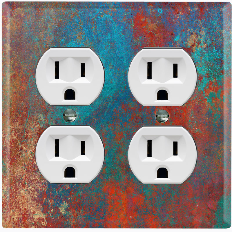 Patterned 2 - Gang Duplex Outlet Standard Wall Plate