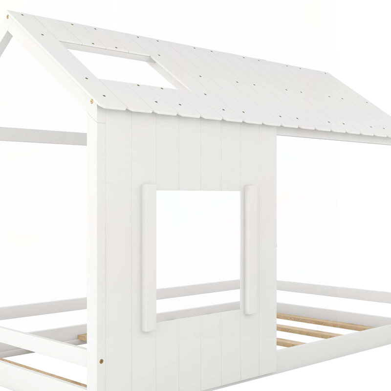 Areej Canopy Bed, White, Twin
